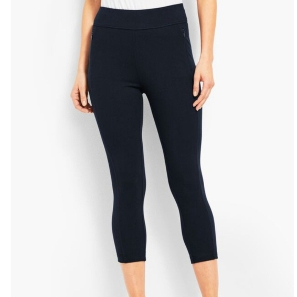 Talbots Women's Black Cropped Leggings Crop Size Small